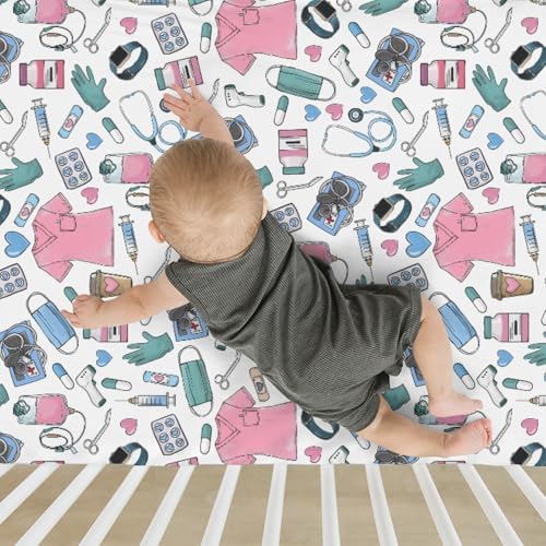 Soft Stretchy Pink Crib Sheets for Baby and Toddler