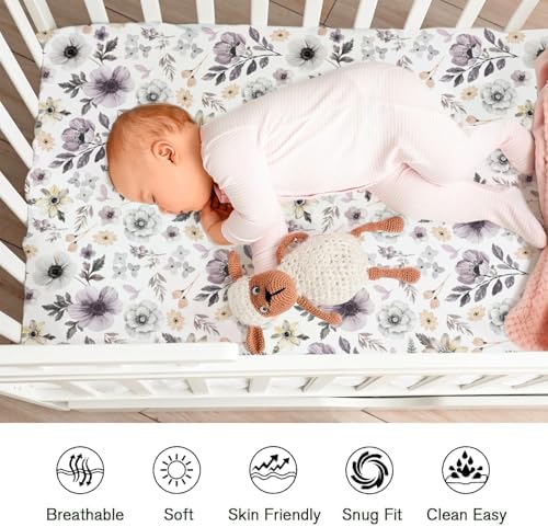 KASTLEE Boho Spring Flowers Leaves Crib Sheets