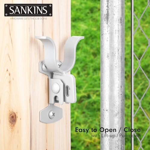 SANKINS 2pcs 1-38 Wall Mount Chain Link Fork Gate Latch