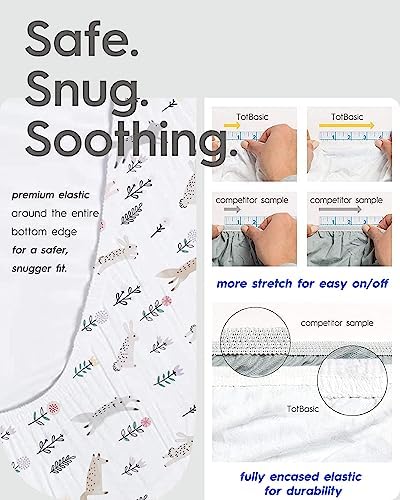 TotBasic Buttery Soft Bassinet Fitted Sheet Universal Fit for Baby Mattresses