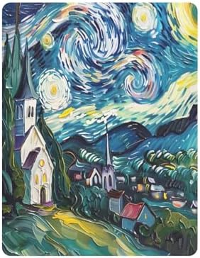 Joisal Oil Painting Starry Night Crib Fitted Sheet