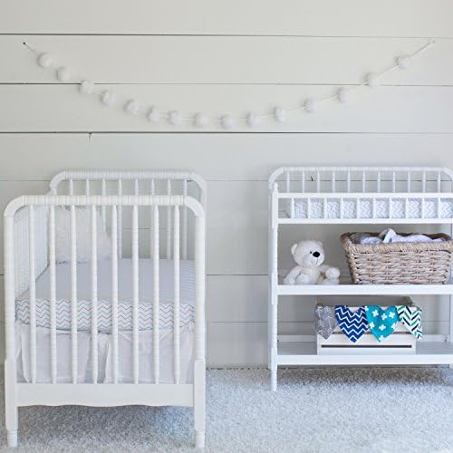 Ziggy Baby Crib Sheet Fitted Jersey Cotton Chevron Cross Blue Grey