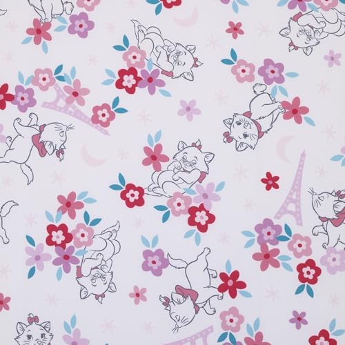 Disney Aristocats Pink White Teal Marie Fitted Crib Sheet