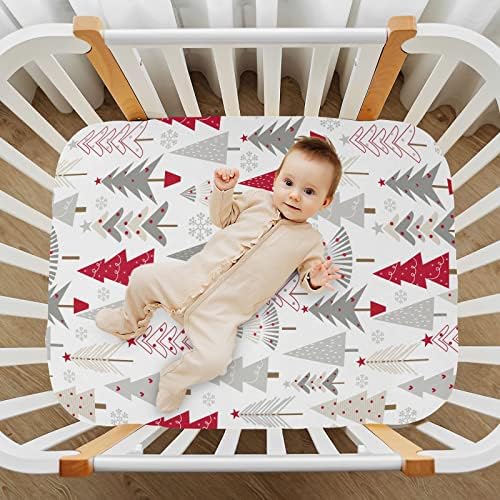 Fitted Crib Sheets Christmas Tree Pattern for Baby Toddler