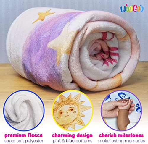 Baby Milestone Blanket - Soft Premium Fleece 40 x 60 Inches Pink