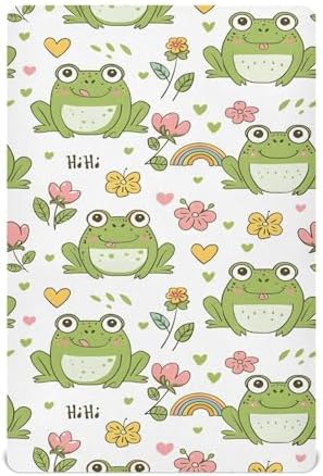 Cute Frog Crib Sheets for Girls and Boys 39x27 Inch