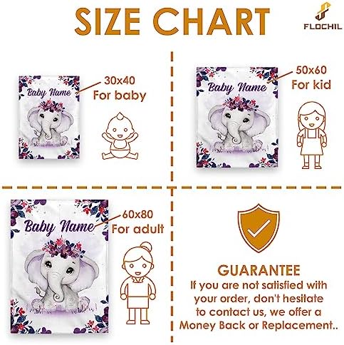 FLOCHIL Personalized Baby Blanket with Name for Girls 1