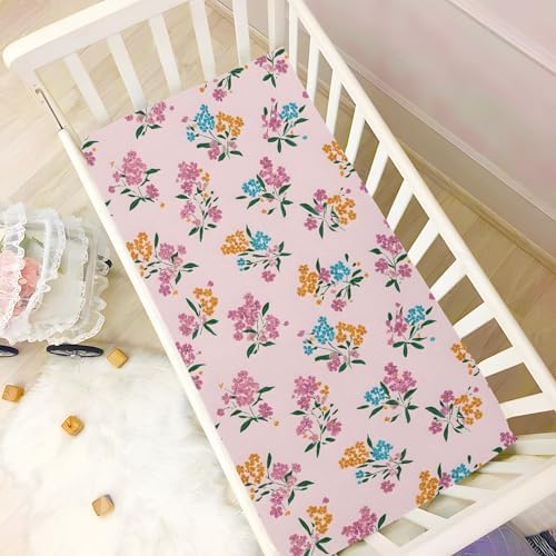 MNSRUU Crib Sheets for Boys Girls Gypsophila Print