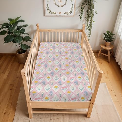 Wildflower Floral Patchwork Crib Sheets 28x52