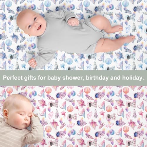 Watercolor Outer Space Crib Sheets 52x28 Inches