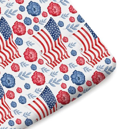 KASTLEE American Flag Crib Sheets 52x28 Patriotic Baby Bedding