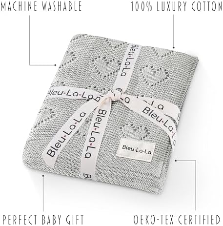 Bleu La La 100 Cotton Swaddle Blanket - Soft Warm Cozy