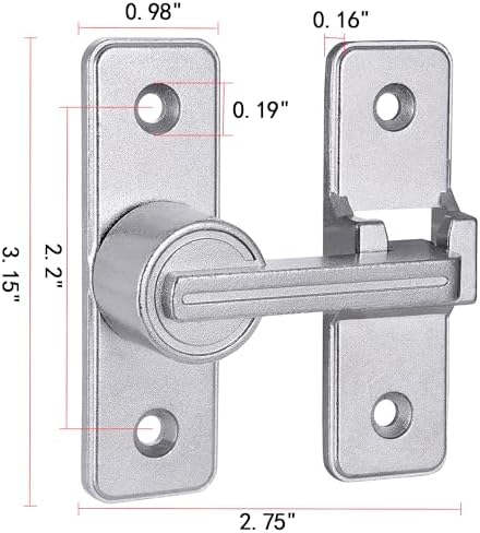 INIRET 2-Pack Heavy Sliding Barn Door Latches with Secure Lock