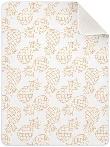 KICPOAY White Elegant Pineapple Baby Swaddle Blanket