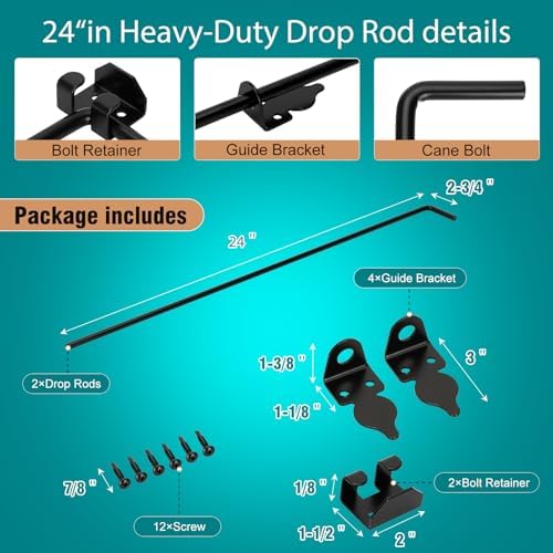 Femotic 24 Inch Gate Drop Rod Hardware 2 Pack 1