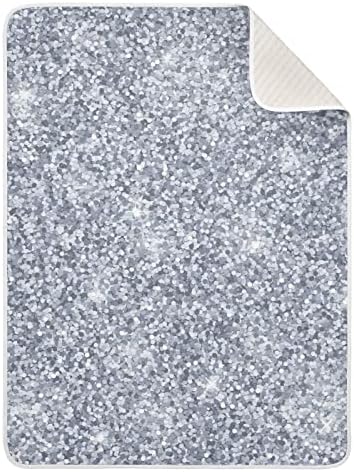 Emelivor Silver Glitter Baby Blanket for All Seasons