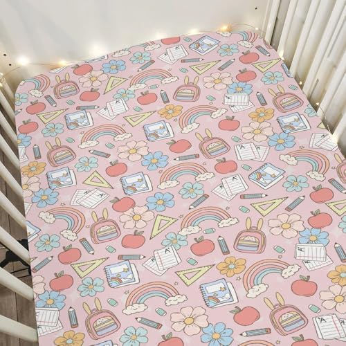 Pastel Crib Sheets 52x28 Inch for Baby Boy or Girl
