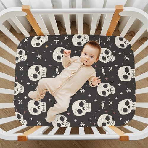 ALAZA Human Skeleton Crib Sheets for Girls and Boys