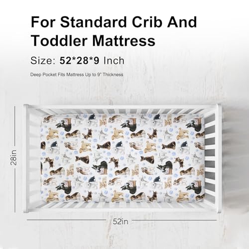 KASTLEE Cute Dogs Fitted Crib Sheet 52x28