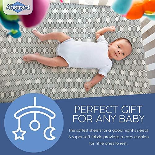 Abstract Cotton Crib Sheets - Ultra Soft 28x52 Fitted for Standard Crib Mattress
