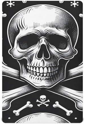 ALAZA Skull Skeleton Crib Sheet for Baby Girls and Boys