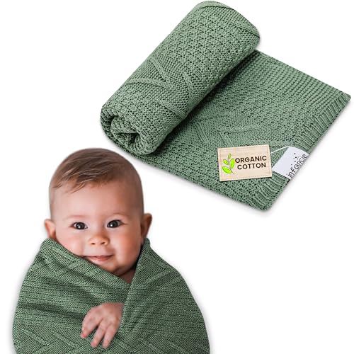 Organic Cotton Baby Blanket - Soft Breathable for Newborns