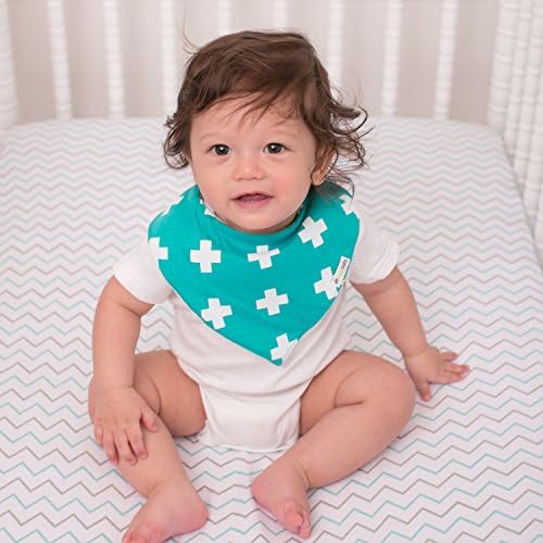 Ziggy Baby Crib Sheet Fitted Jersey Cotton Chevron Cross Blue Grey