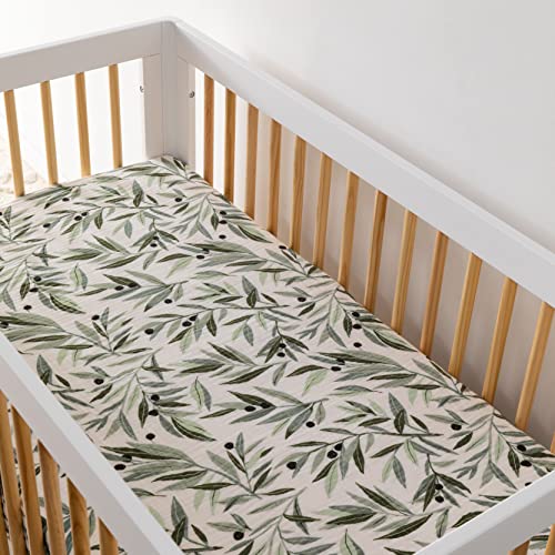 Babyletto Organic Cotton Crib Sheet - Olive Branches