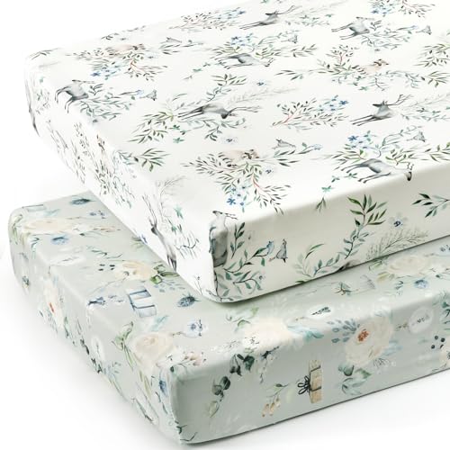 GRSSDER Stretch Ultra Soft Crib Sheets Set 2 Pack