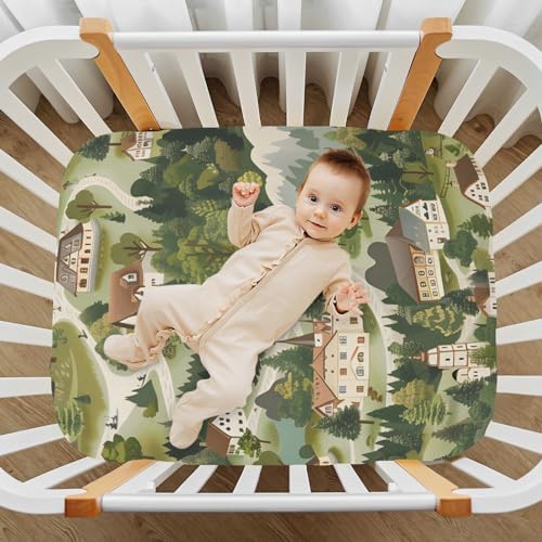 ALAZA Crib Sheets for Girls and Boys Soft Fitted 39x27 Inch