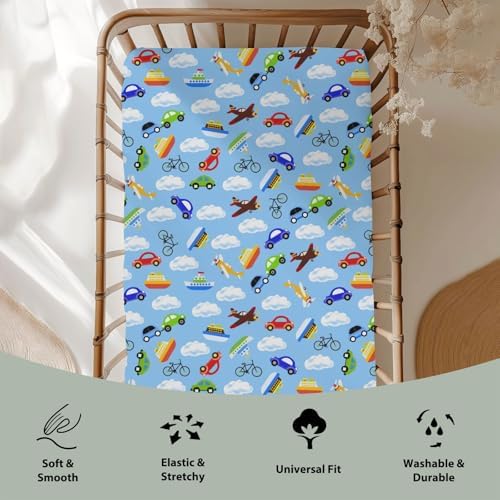 Soft Stretchy Fitted Crib Sheets for Boy Girl 28x52 Inches