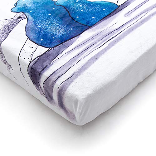 JumpOff Jo Waterproof Crib Sheet - Mama Bear Blue
