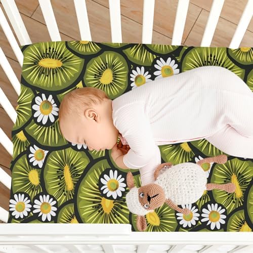 ALAZA Style Kiwifruit Daisy Crib Sheets for Baby