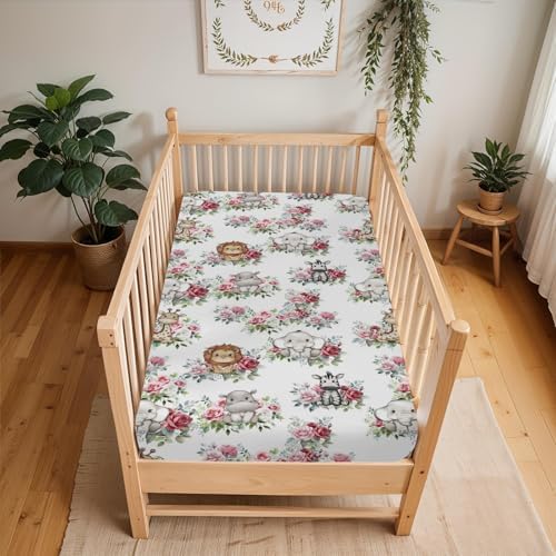 Cute Jungle Safari Animal Crib Sheets for Boy Girl 52x28