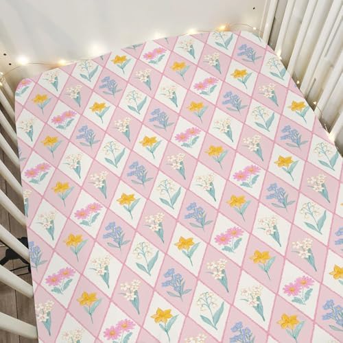 Wildflower Floral Patchwork Crib Sheets 28x52