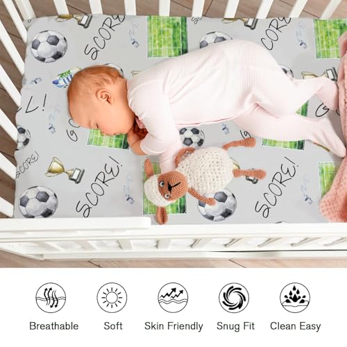 KASTLEE Soccer Crib Sheets for Boy Girl 52x28