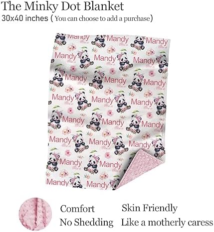 Personalized Panda Bear Crib Sheets for Girls