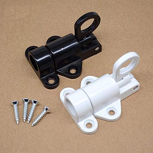 SHAUNI Slide Bolt Door Lock Hasp 2-Pack White Button