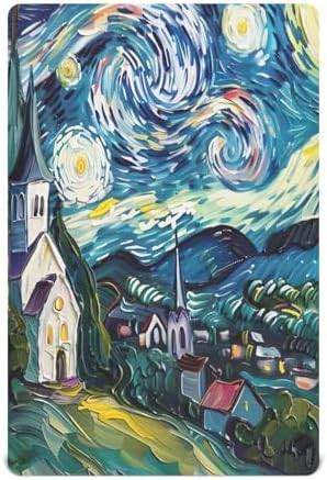 Joisal Oil Painting Starry Night Crib Fitted Sheet