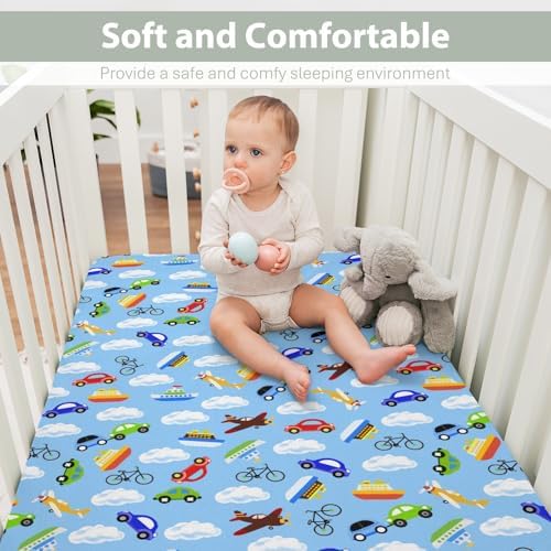 Soft Stretchy Fitted Crib Sheets for Boy Girl 28x52 Inches