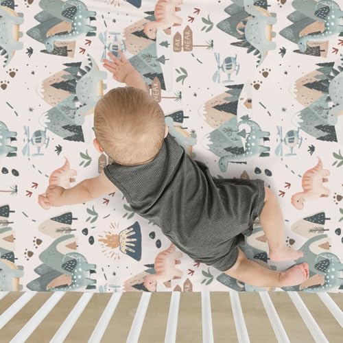 Jungle Dinosaur Crib Sheets for Baby 52x28 Neutral