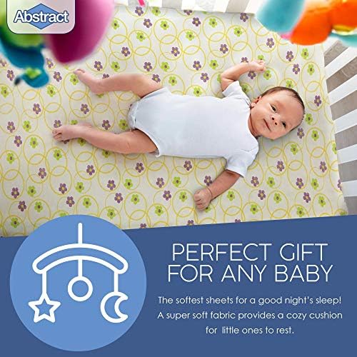 Abstract Cotton Crib Sheets - Ultra Soft Fitted for Baby