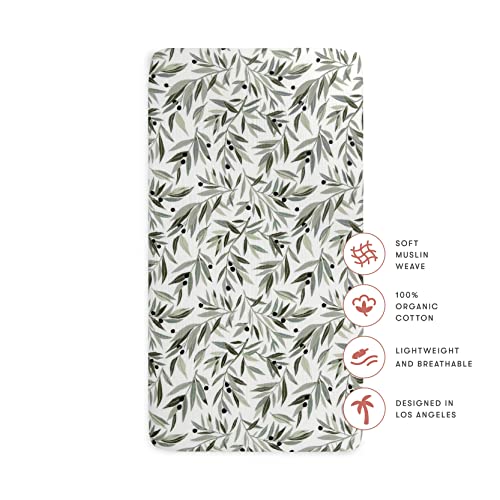 Babyletto Organic Cotton Crib Sheet - Olive Branches