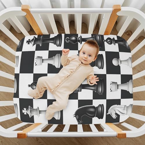ALAZA Black White Buffalo Plaid Crib Sheets for Girls and Boys 1