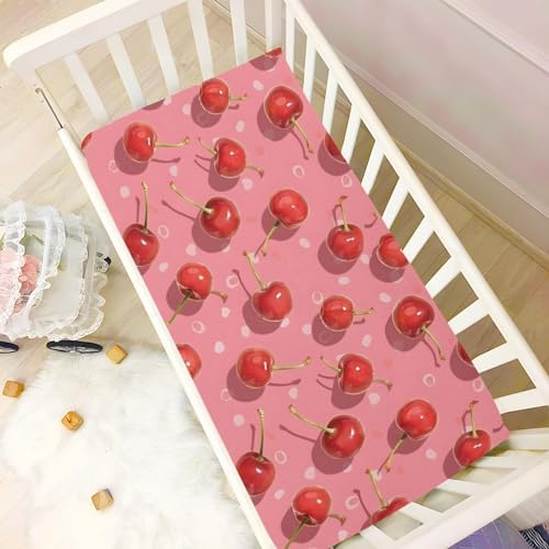 ALAZA Fresh Cherries Crib Sheets for Girls and Boys 1