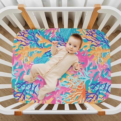 ALAZA Vector Tropical Pattern Crib Sheets for Kids