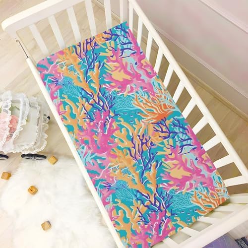 ALAZA Vector Tropical Pattern Crib Sheets for Kids