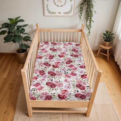 Pink Peonies Baby Crib Sheets 52x28 Inch