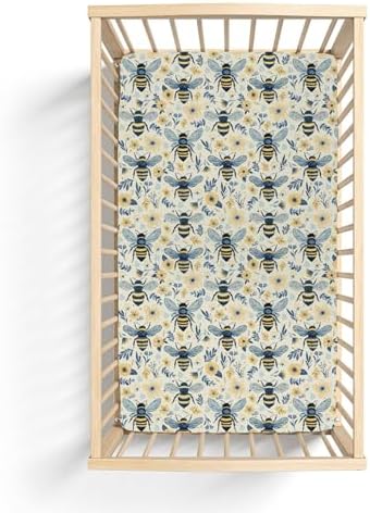 Vintage Bees Wildflowers Crib Sheets 52x28 1