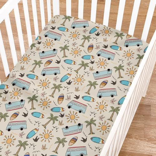 KASTLEE Vintage Surf Baby Crib Sheets 52x28
